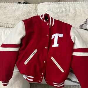 Red and White Varsity Jacket